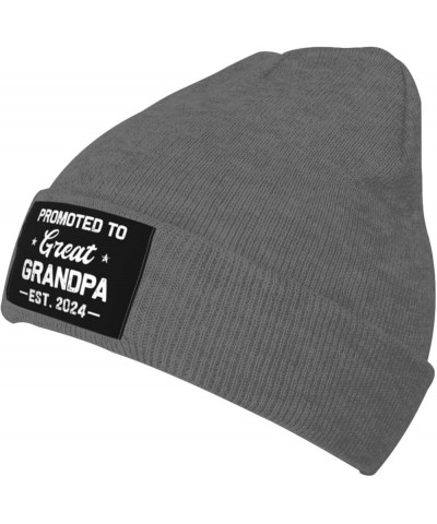 Promoted to Great Grandpa Est. 2024 Gifts Beanie Hat Women Warm Hats Men Knit Slouchy Skull Cap Knitted Hat Black Deep Heathe...