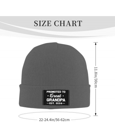 Promoted to Great Grandpa Est. 2024 Gifts Beanie Hat Women Warm Hats Men Knit Slouchy Skull Cap Knitted Hat Black Deep Heathe...