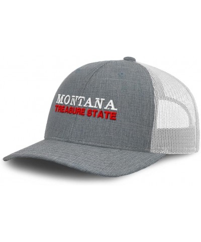 Trucker Hat Baseball Cap Montana Treasure State Style B Cotton Dad Hats for Men & Women Heather Gray White $13.50 Baseball Caps