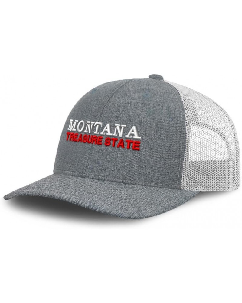 Trucker Hat Baseball Cap Montana Treasure State Style B Cotton Dad Hats for Men & Women Heather Gray White $13.50 Baseball Caps