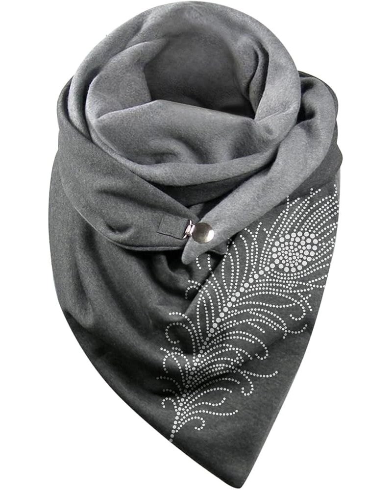 Cute Scarves Button Shawls Casual Warm Soft Fashion Scarves Wrap Scarf Shawl Wrap for Women Grey $10.85 Scarves