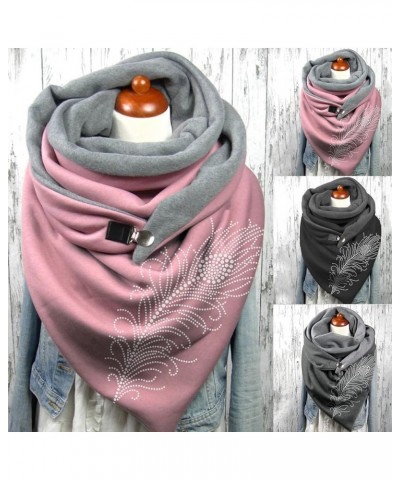 Cute Scarves Button Shawls Casual Warm Soft Fashion Scarves Wrap Scarf Shawl Wrap for Women Grey $10.85 Scarves