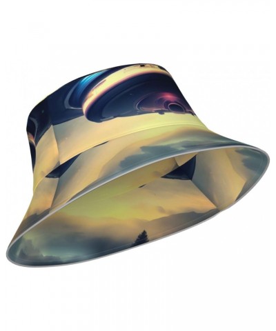 UFO Landing Fisherman's Hat, Summer Foldable Sun Hat,&* Men's and Women's Sun Hat, Suitable for Beach, Camping, Hiking. Black...