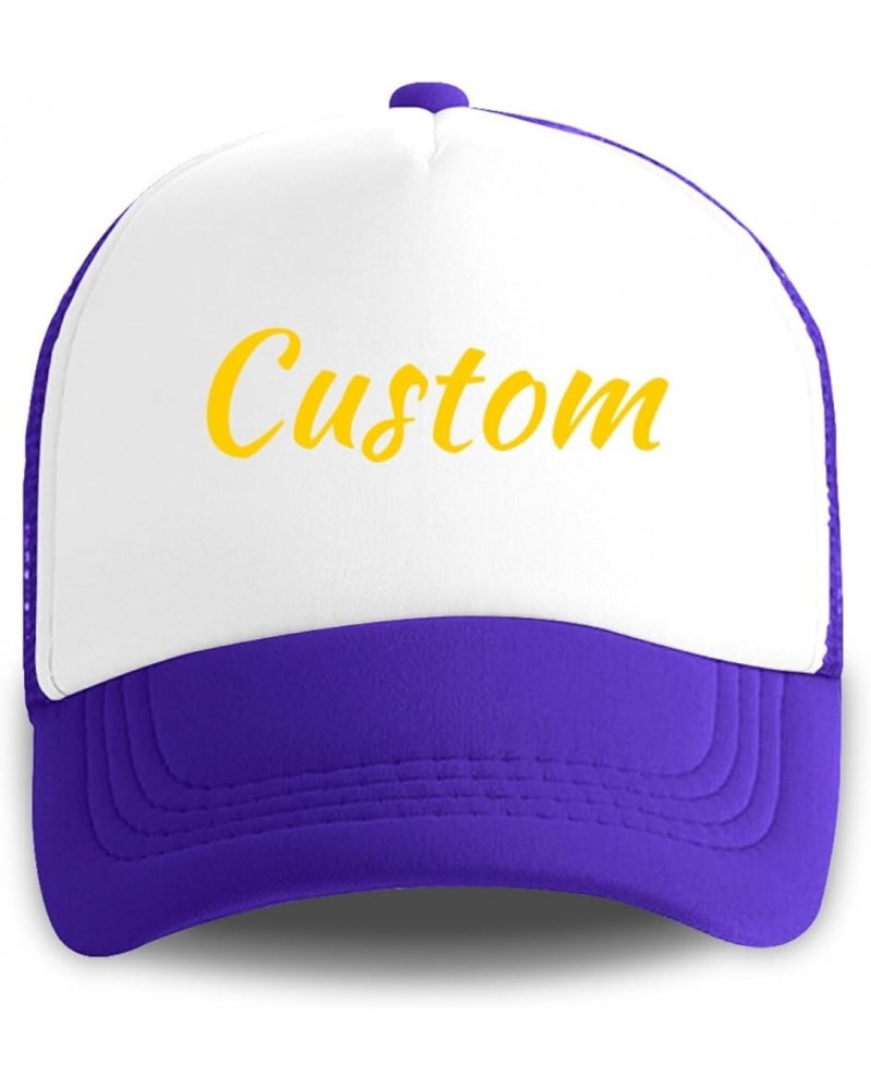 Desgin Grid Trucker Hat Add Your Logo Adjustable Snapback Grid Cap Red Purple $10.41 Baseball Caps