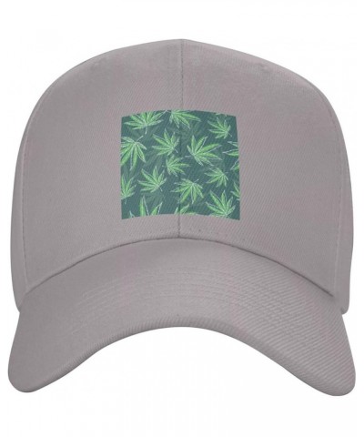 Cannabis Leaf Seamless Pattern Baseball Cap for Men Women Dad Hat Classic Adjustable Golf Hats Gray $13.41 Baseball Caps