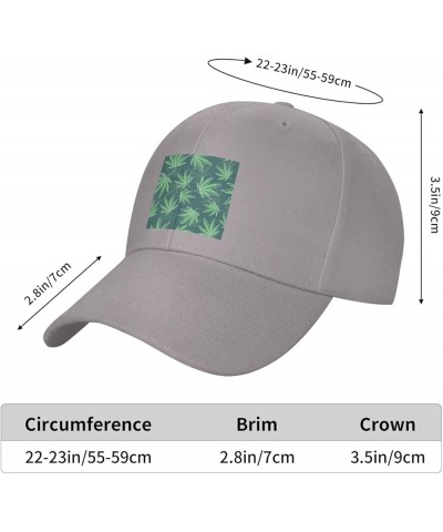 Cannabis Leaf Seamless Pattern Baseball Cap for Men Women Dad Hat Classic Adjustable Golf Hats Gray $13.41 Baseball Caps