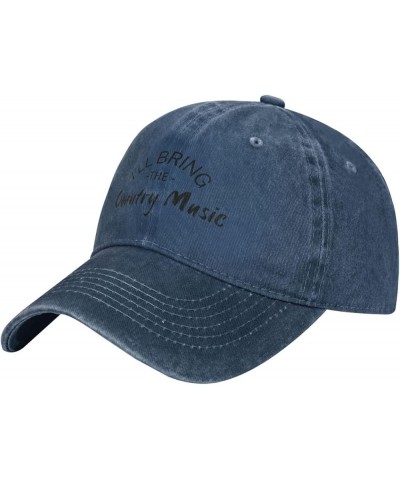 I'll Bring The Country Music Hat Women Men Hat Men Women Baseball Cap Funny Trucker Hat Cowboy Hat Navy Blue $10.32 Cowboy Hats