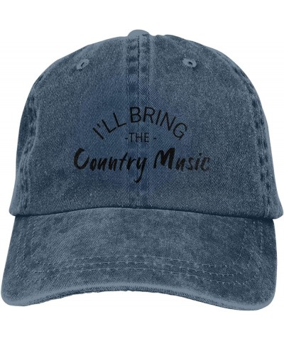 I'll Bring The Country Music Hat Women Men Hat Men Women Baseball Cap Funny Trucker Hat Cowboy Hat Navy Blue $10.32 Cowboy Hats