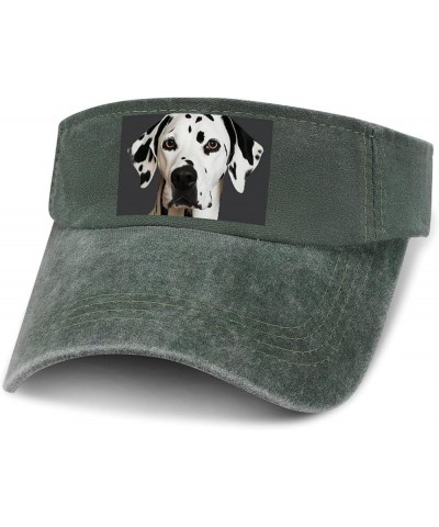 Sun Visor Hats Adjustable Sun Caps for Men Women Dalmatian Cotton Sun Protection Cap Army Green-style $15.25 Sun Hats