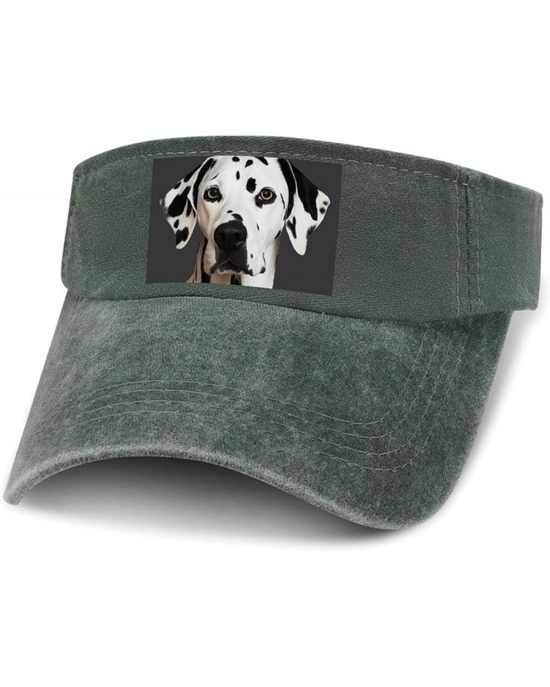 Sun Visor Hats Adjustable Sun Caps for Men Women Dalmatian Cotton Sun Protection Cap Army Green-style $15.25 Sun Hats