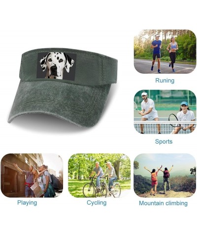 Sun Visor Hats Adjustable Sun Caps for Men Women Dalmatian Cotton Sun Protection Cap Army Green-style $15.25 Sun Hats