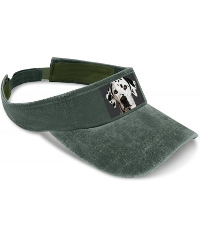 Sun Visor Hats Adjustable Sun Caps for Men Women Dalmatian Cotton Sun Protection Cap Army Green-style $15.25 Sun Hats