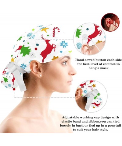 Christmas Tree Gift Bouffant Caps Ponytail Scrub Cap Gourd Shaped Working Hat Bunny Ear Bow Hair Ties Color 11 $9.87 Skullies...