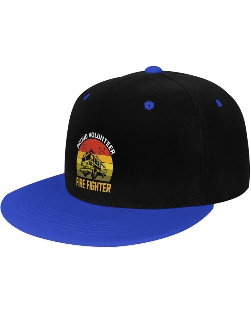 Fire Fighter Snapback Hat for Men Women Baseball Cap Trucker Flat Bill Hats Dad Caps Blue $13.57 Baseball Caps