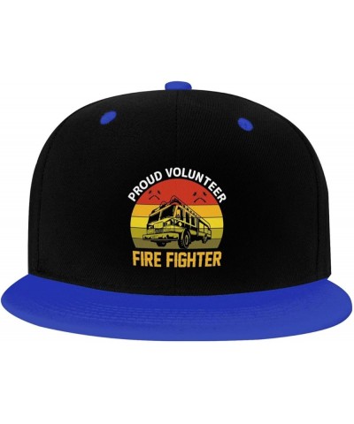 Fire Fighter Snapback Hat for Men Women Baseball Cap Trucker Flat Bill Hats Dad Caps Blue $13.57 Baseball Caps