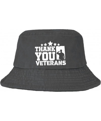 Thank You Veterans Bucket Hats Bucket Hat Trendy Womens Hats for Golf Accessories for Beach Must Haves Wash Black $10.44 Buck...