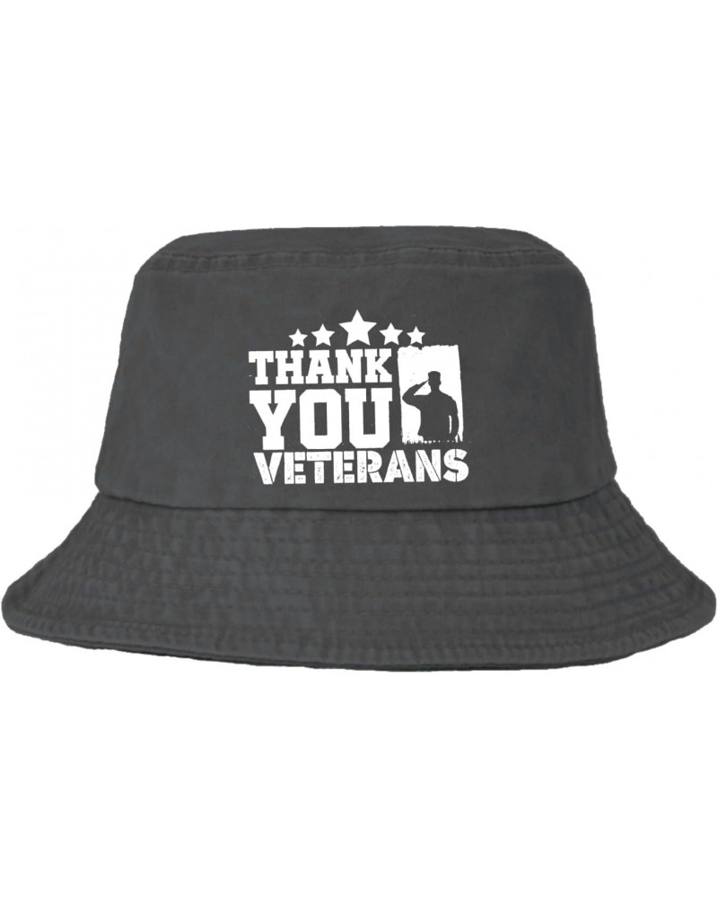 Thank You Veterans Bucket Hats Bucket Hat Trendy Womens Hats for Golf Accessories for Beach Must Haves Wash Black $10.44 Buck...