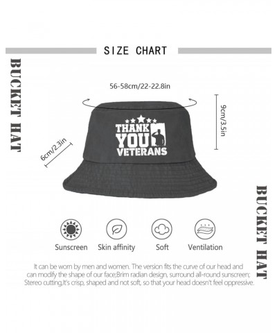 Thank You Veterans Bucket Hats Bucket Hat Trendy Womens Hats for Golf Accessories for Beach Must Haves Wash Black $10.44 Buck...