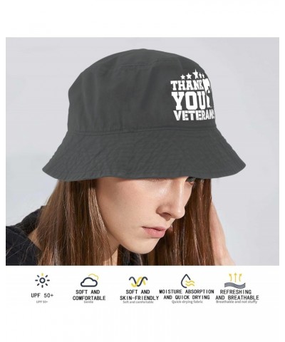 Thank You Veterans Bucket Hats Bucket Hat Trendy Womens Hats for Golf Accessories for Beach Must Haves Wash Black $10.44 Buck...