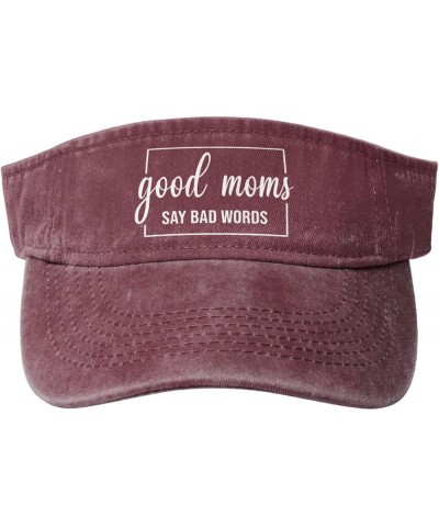 Even Good Moms Say Bad Words Sun Visor Hats for Women Men Adjustable Sports Baseball Black Red $9.87 Visors