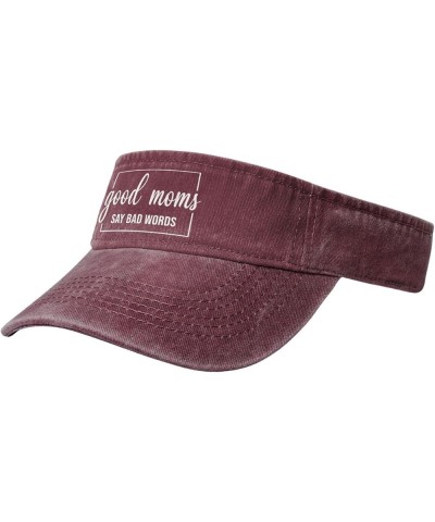 Even Good Moms Say Bad Words Sun Visor Hats for Women Men Adjustable Sports Baseball Black Red $9.87 Visors