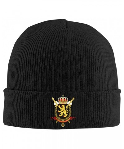 Coat of arms of Belgium Cozy Winter Essential: Hand-Knitted Hat Ultimate Warmth Black $13.92 Berets