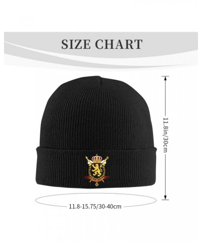 Coat of arms of Belgium Cozy Winter Essential: Hand-Knitted Hat Ultimate Warmth Black $13.92 Berets