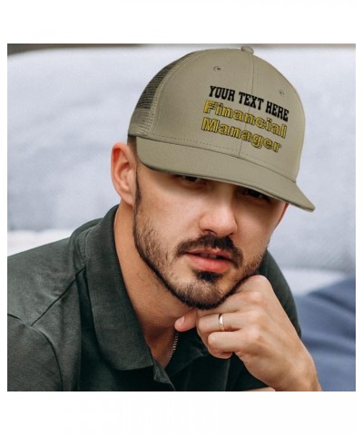 Custom Trucker Hat Baseball Cap Financial Manager Reports Cotton Investments Dad Hats for Men & Women Khaki Personalized Text...