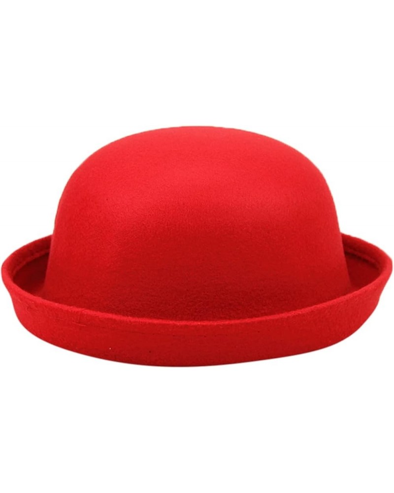 Winter Wool Knit Cloche Hat 1920 Vintage Benie Cap Bowler Church Bucket Hat for Women Ladies Red $6.11 Bucket Hats