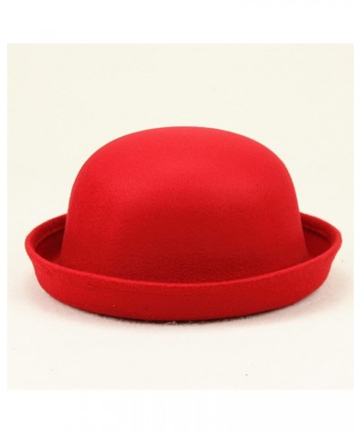 Winter Wool Knit Cloche Hat 1920 Vintage Benie Cap Bowler Church Bucket Hat for Women Ladies Red $6.11 Bucket Hats