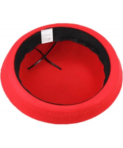 Winter Wool Knit Cloche Hat 1920 Vintage Benie Cap Bowler Church Bucket Hat for Women Ladies Red $6.11 Bucket Hats