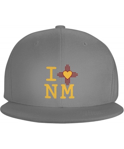 Men Women Adjustable Baseball Caps, I Love New Mexico Unisex Plain Hats Vintage Trucker Dad Cap Black Gray $9.63 Baseball Caps