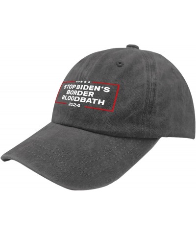 America Hat Stop Biden's Border Bloodbath Hat for Women Men Pigment Black Cowgirl Hat Sun Hat Vintage Pigment Black $12.87 Co...