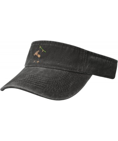 Baby Monkey Hanging on Tree Branch Sun Visor Hats for Women Men Sun Hat Vintage Golf Hat Adjustable Baseball Cap Black $13.87...