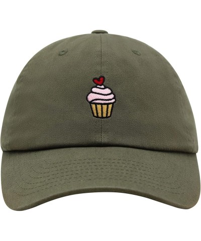 Pink Muffin Premium Dad Hat Embroidered Baseball Cap Cupcakes Snack One Size Olive Green $11.24 Baseball Caps