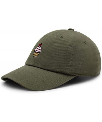 Pink Muffin Premium Dad Hat Embroidered Baseball Cap Cupcakes Snack One Size Olive Green $11.24 Baseball Caps