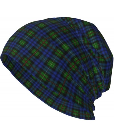 Unisex Beanie Hat Scottish Clan MacGillivray Red Green Blue Tartan Warm Slouchy Knit Hat Headwear Gift for Adult Scottish Cla...