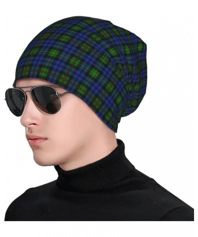 Unisex Beanie Hat Scottish Clan MacGillivray Red Green Blue Tartan Warm Slouchy Knit Hat Headwear Gift for Adult Scottish Cla...