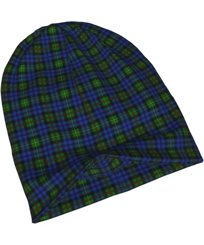 Unisex Beanie Hat Scottish Clan MacGillivray Red Green Blue Tartan Warm Slouchy Knit Hat Headwear Gift for Adult Scottish Cla...