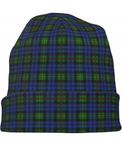 Unisex Beanie Hat Scottish Clan MacGillivray Red Green Blue Tartan Warm Slouchy Knit Hat Headwear Gift for Adult Scottish Cla...