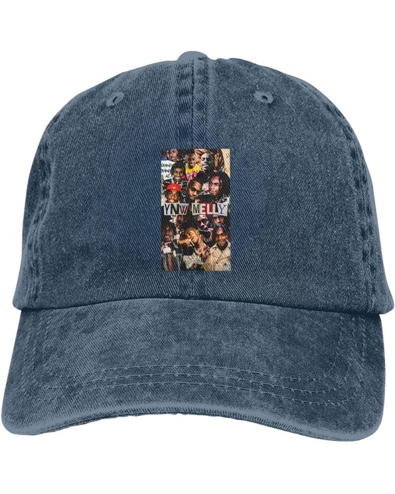 Ynw Music Melly Hat Cap Fashion Graphic Baseball Caps Washed Denim Trucker Hat Hip Hop Hats Black Navy Blue $10.12 Baseball Caps