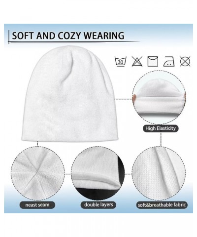 Women and Men Beanie Hat for Winter Soft Thick Warm Slouchy Knit Skull Cap Polka Dot Theme Print Brown Plaid $10.91 Skullies ...