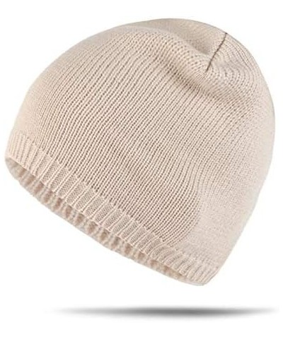 Winter Hats Winter Warm Knit Hats Beanies Solid Color Soft Cap for Women Men Outdoor Warmer Hat (Color : White) Beige $19.10 ...