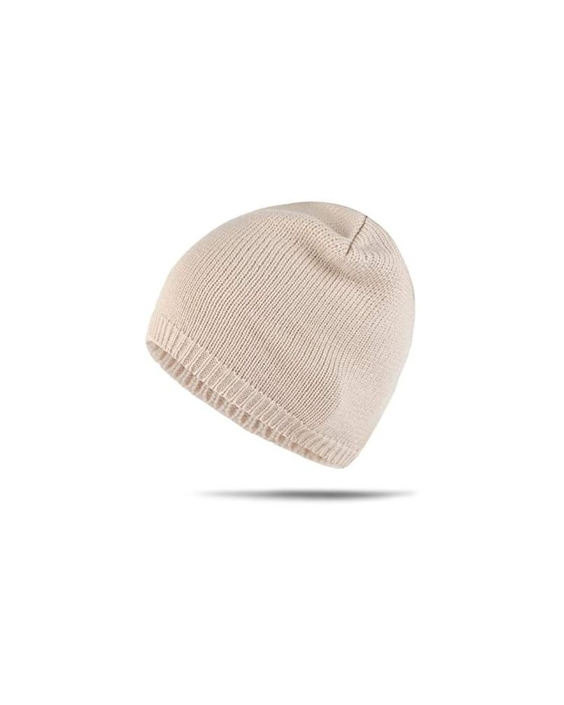 Winter Hats Winter Warm Knit Hats Beanies Solid Color Soft Cap for Women Men Outdoor Warmer Hat (Color : White) Beige $19.10 ...