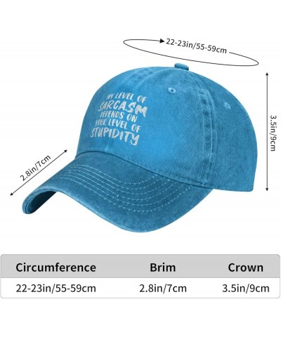 My Level of Sarcasm Depends On Your Level of Stupidity Unisex Baseball Hat Vintage Dad Hat Adjustable,Black Blue $11.07 Baseb...