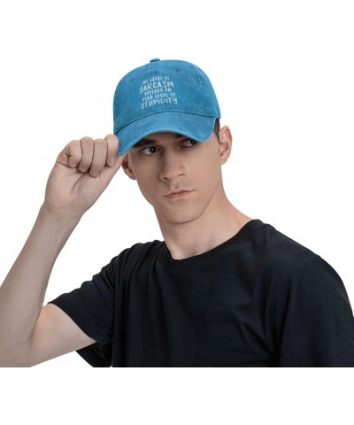 My Level of Sarcasm Depends On Your Level of Stupidity Unisex Baseball Hat Vintage Dad Hat Adjustable,Black Blue $11.07 Baseb...