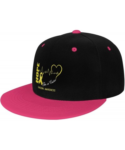 Hope for A Cure Sarcoma Awareness Snapback Hat for Men Women Baseball Cap Trucker Flat Bill Hats Dad Caps Pink $12.12 Basebal...