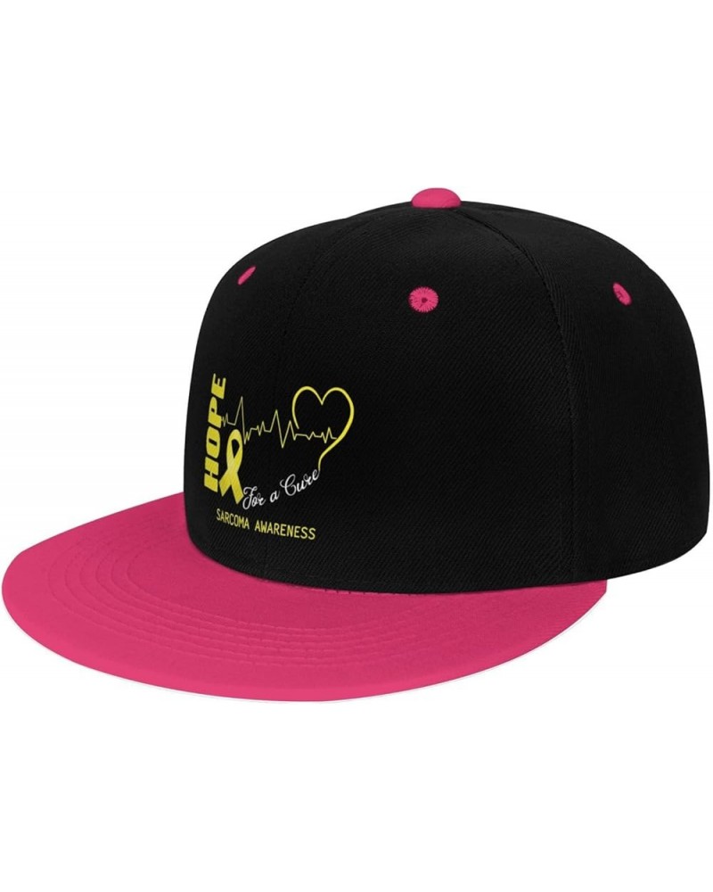 Hope for A Cure Sarcoma Awareness Snapback Hat for Men Women Baseball Cap Trucker Flat Bill Hats Dad Caps Pink $12.12 Basebal...