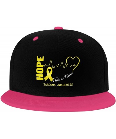 Hope for A Cure Sarcoma Awareness Snapback Hat for Men Women Baseball Cap Trucker Flat Bill Hats Dad Caps Pink $12.12 Basebal...