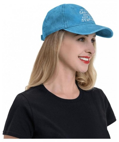 My Level of Sarcasm Depends On Your Level of Stupidity Unisex Baseball Hat Vintage Dad Hat Adjustable,Black Blue $11.07 Baseb...